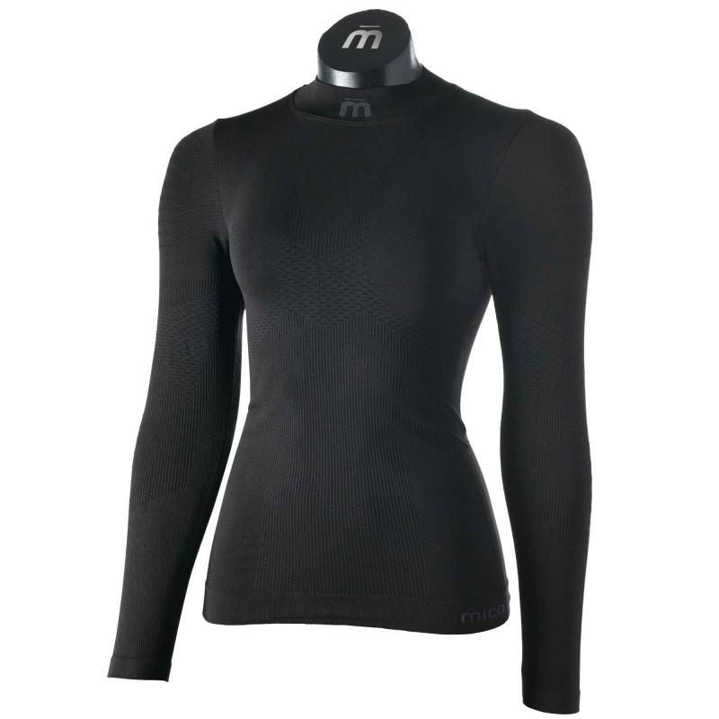 Maglia lupetto nero manica lunga donna – Exra Dry Skintech